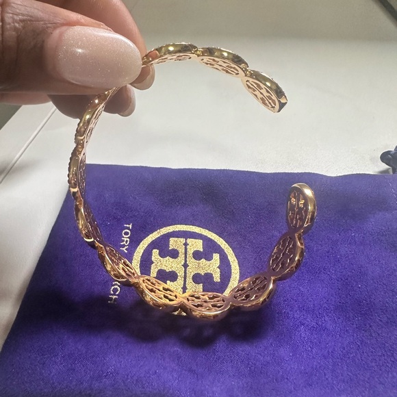 Tory Burch Gold Miller Pave Cuff - Picture 4 of 7